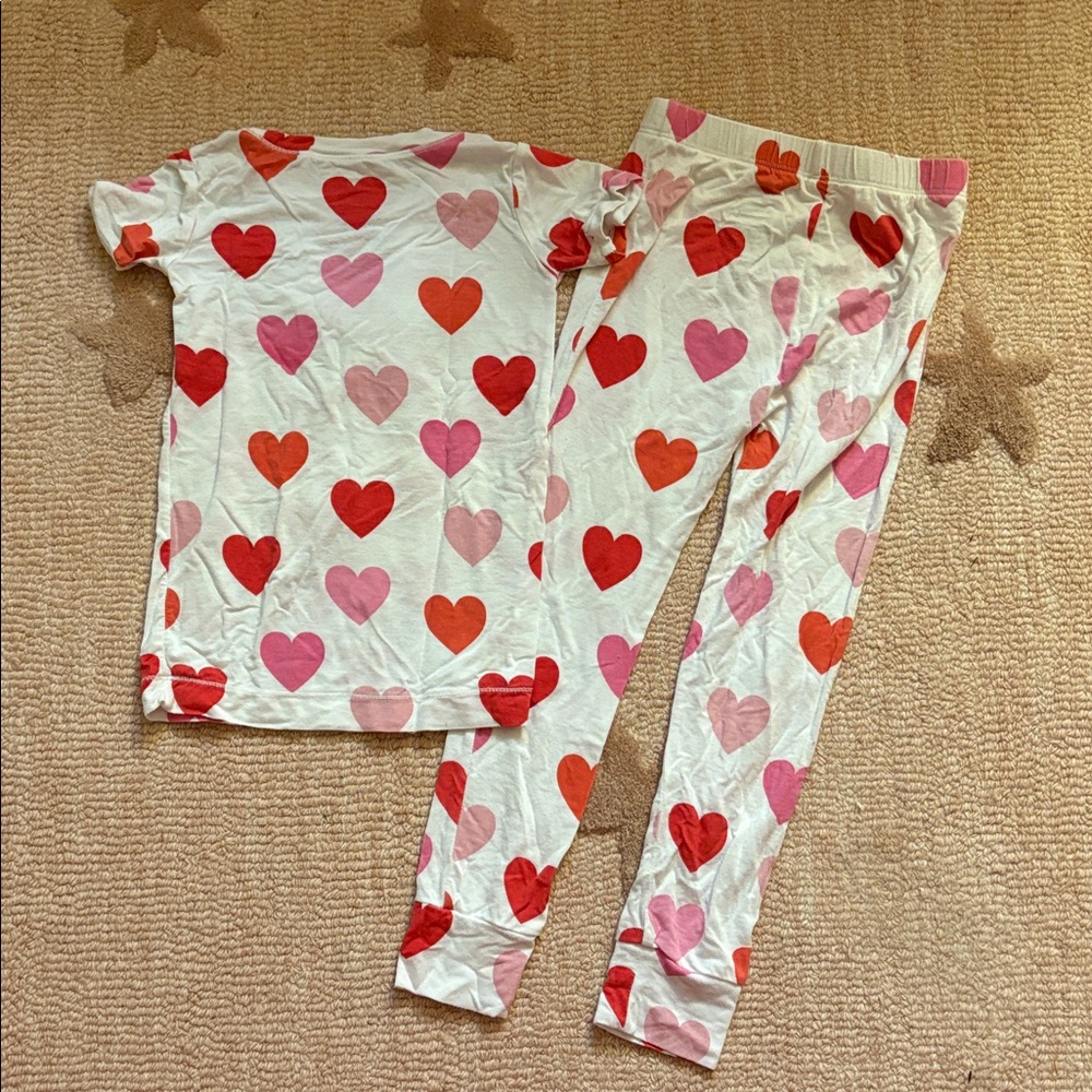 Angel Dear Red and Pink Heart Pajama Set. Valentines Day. - Picture 4 of 5
